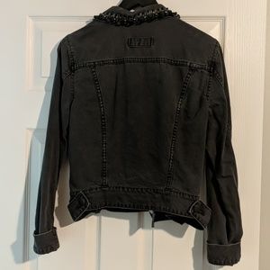 CAbi Jackets & Coats - CAbi Jeans Black Denim Jacket Beaded Jewel Collar CAbi Jackets & Coats - CAbi Jeans Black Denim Jacket Beaded Jewel Collar